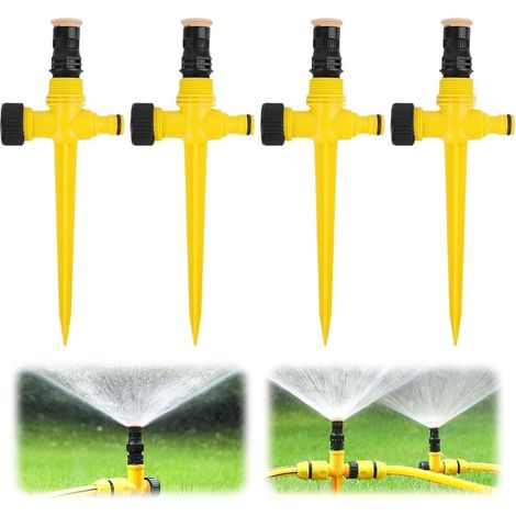 Lot de 4 arroseur, rotation 360°, portée 1-12m, ABS, jardin pelouse (1/5)