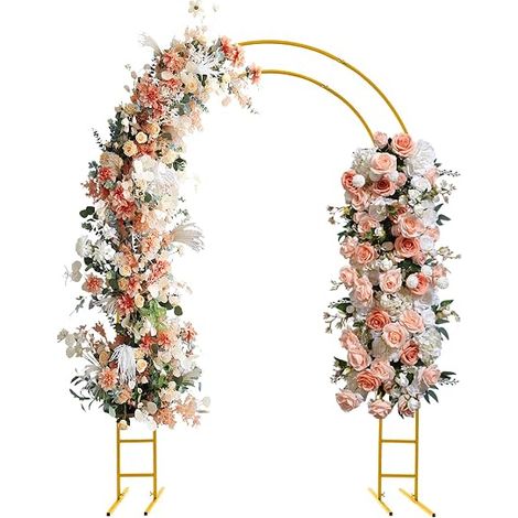1,5 × 2,2 m - Arche de fond en métal - Avec long pied de support - Anneau en métal - Arche de mariage pour fleurs, plantes, suspension lumineuse LED (1/5)