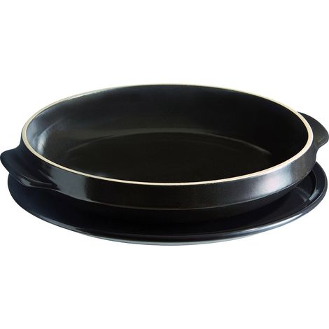 Set tarte tatin céramique gris anthracite Fusain Emile Henry (1/2)