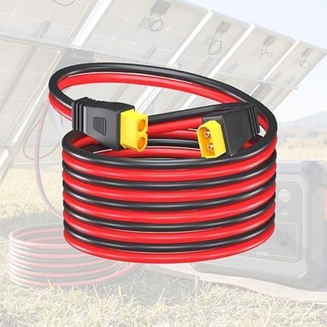 Rallonge XT60 12AWG mâle-femelle 3m – Câble cuivre étamé pour panneaux solaires – Connexion sécurisée et faible résistance (1/5)