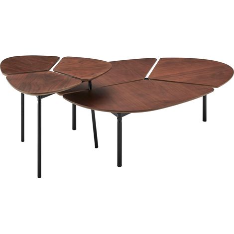 Lyra-Ensemble de table basse en marron noir (1/4)