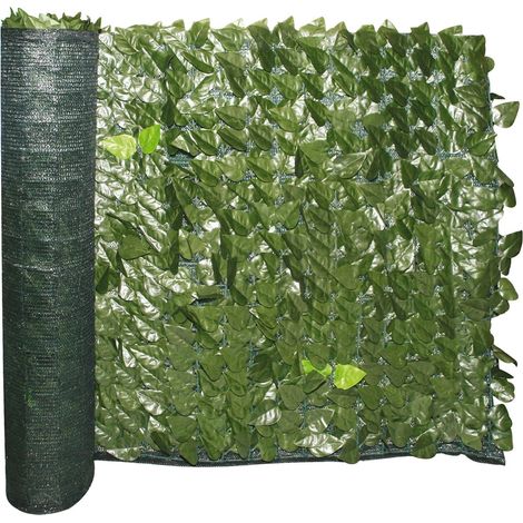 Siepe Artificiale Ornamentale Brixo con stuoia oscurante Lauro verde lunghezza 3 mt - 1x3 mt