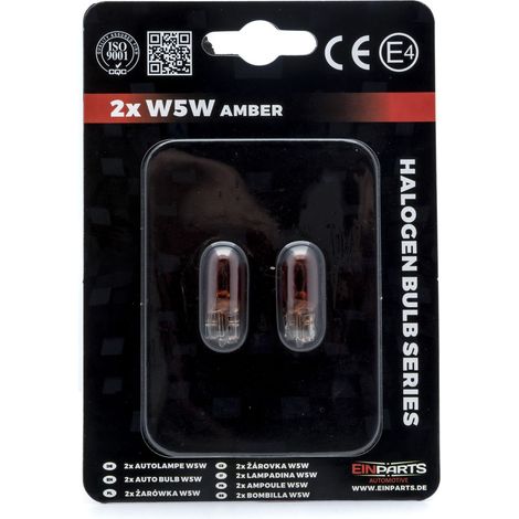 EinParts Bombillas Halógenas W5W 12V 1700-1800K Naranja 5W W2.1x9.5d, 2 piezas (1/4)