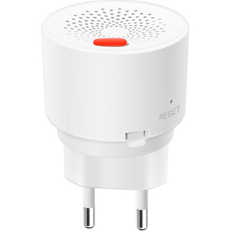 LPG-/Erdgas-/Stadtgas-Lecksuchsensor, Stecker, Methan, Alarm mit Sprachausgabe und Blitzlicht für die Küche (Weiß)