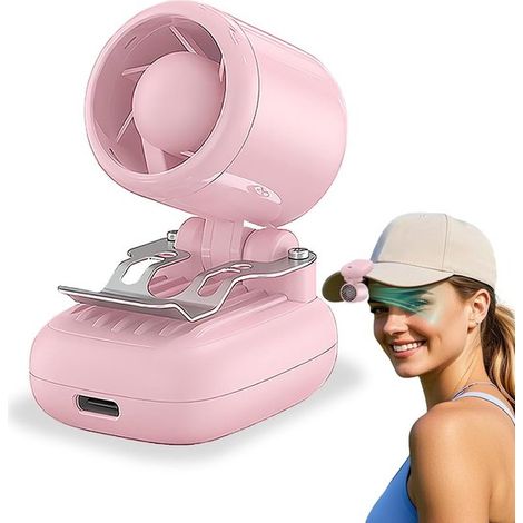 Mini ventilateur clip – 3 vitesses – Rechargeable USB-C – Léger – Rose – Randonnée, voyage, camping (1/5)