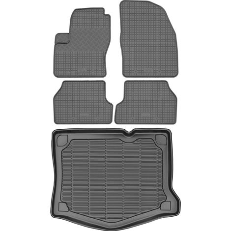 Juego de alfombrillas de goma para coche y alfombrilla para maletero para Ford Focus II Hatchback (2004-2011).