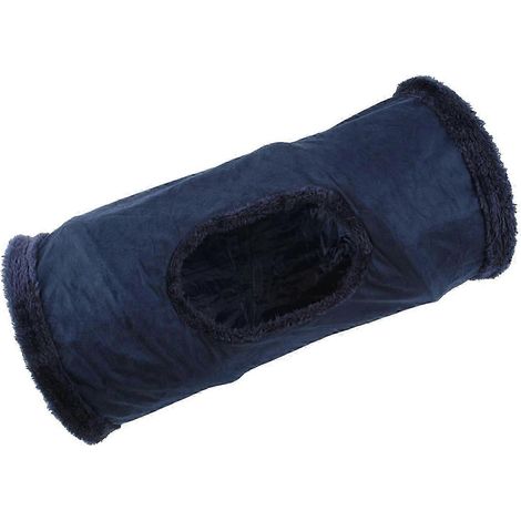 Tunnel pliable pour chat avec 1 balle de jeu pour petits animaux (lapins, chatons, lapereaux).-Dark Blue (1/5)