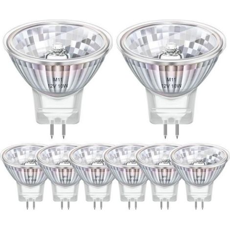 Pack de 8 Ampoule Halogene GU4 MR11 12V 10W, Ampoule Halogène MR11 2800k Blanc Chaud Dimmable, GU4 Halogene Pour Maison, Paysage (1/4)