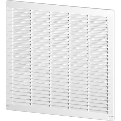 Grille Ventilation Carré Extra Plate Sans Collerette pour Extérieure et Intérieure Cache-trou Mural Elégant avec Fixations Invisibles Grille d'aération Blanche (350x350 mm) (1/5)