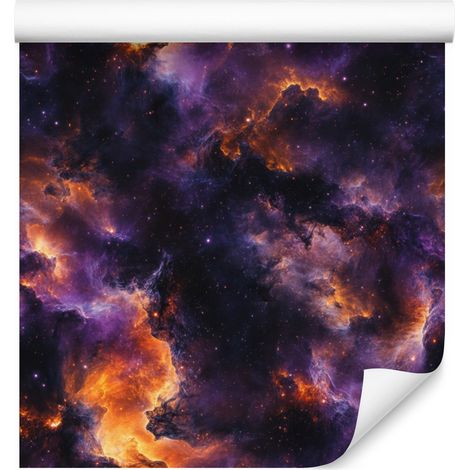 Papel pintado Galaxia Acuarela en tonos índigo, ciruela y burdeos, 50x1000 cm (1/5)