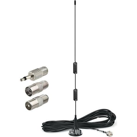 Universal-FM-Radioantenne, magnetische Basis, FM-Antenne, Schraube, F-Stecker, passend für Heim-AV-Audio-Stereo-Receiver, für drinnen und draußen, 75 Ohm, 3 m