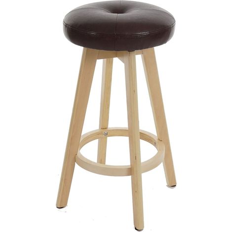 Sgabello da bar sedia alta bordeaux sedile girevole gambe in legno chiaro 040001245