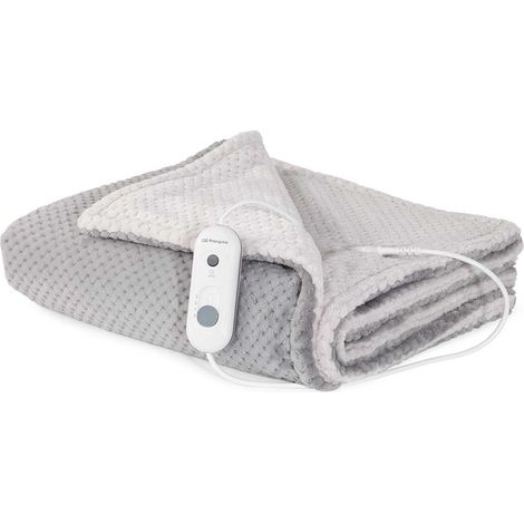 Orbegozo manta eléctrica MAH 2050, tejido de microfibras de alta calidad, sistema de calentamiento rápido, lavable, mando y conexión extraibles, 3 niveles de temperatura, 120 W (1/6)