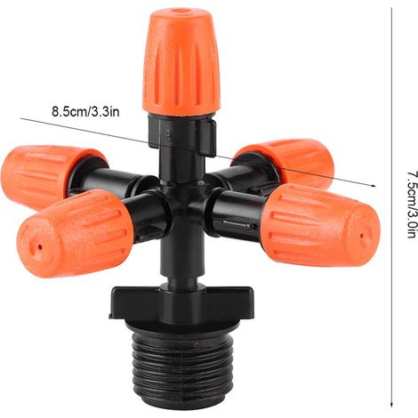 Arroseur à Brume 5 Jets G1/2 Mâle 2 Pièces pour Irrigation Micro (1/5)