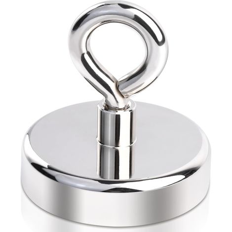 60MM Neodym Ösenmagnet Magnete Stark 95 Kg Haftkraft ,Magnet Haken Zugkraft 95kg Magnet Haken hält ,Super Starker Magnete mit Haken, Magnetischer Haken Einsatzbereich Küche Badezimmer Garage Büro