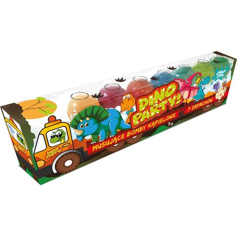 Bombas de baño efervescentes Chlapu chlap Dino Truck, 1 paquete - 7 unidades