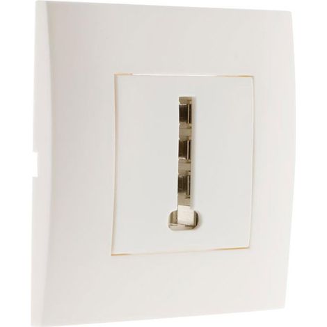Prise téléphone Simplea 8 plots - blanc - Zenitech (1/4)