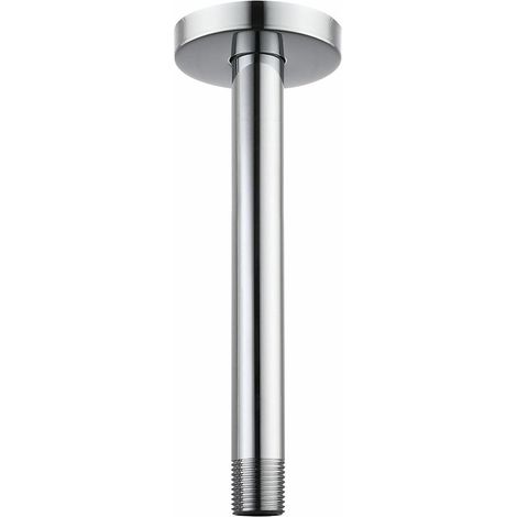 Bras de douche avec bride - Flexible fixe pour montage au plafond droit remplacement salle bain rond 25 cm (1/5)