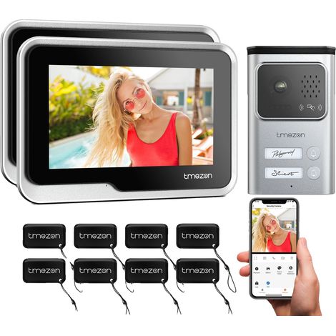 Interphone vidéo, télécommande, affichage 1080P, 220V-240V Prise EU (1/5)