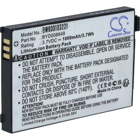 vhbw Battery Replacement for Philips BYD001743, BYD002518, BYD005975, BYD006649 for Babyphone Babyfone Babytalker (1000mAh, 3.7V, Li-Ion) (1/4)