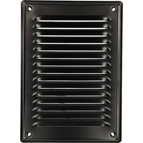 Kotarbau – Grille de ventilation 230 x 165 mm – Acier galvanisé noir – Résistante aux intempéries – Avec moustiquaire anti-insectes