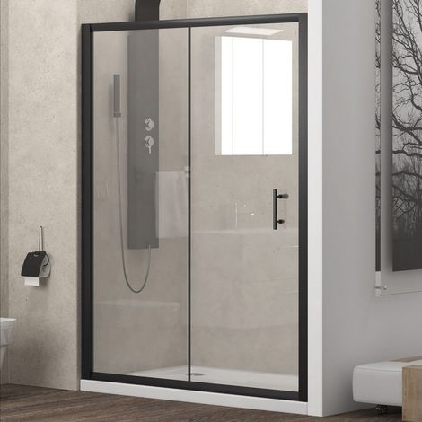 Porta doccia 150cm con telaio nero e anta scorrevole KFN5000 kamalu