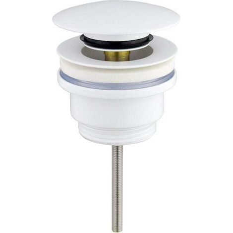 Universal-Klick-Klack-Ablaufgarnitur, mattweiß, für Waschbecken und Bidets, 1/4 Mutter, Messing