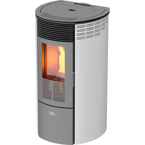 stufa a pellet ventilata canadian stove "columbia 12" bianco 8,7 kw (1/4)