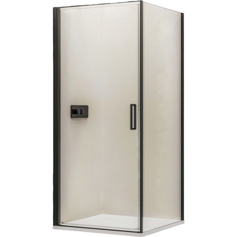 BERNSTEIN - Box doccia angolare 90x100x195cm (LxPxH) vetro 8mm, 1 anta battente 90cm, profilo nero opaco - NT416	90 cm, 100 cm, Nero opaco