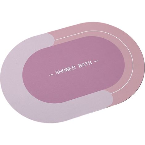 Tapis De Bain - En Terre Diatomée Souple - Fond Antidérapant En Caoutchouc - Absorption Rapide De L Eau - Pour Salle De Bain Et Douche - 1 Pièce (1/5)