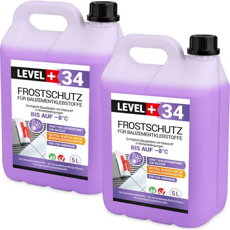 LEVEL+ Frostschutz für Bauzementklebstoffe Zementkleber Fliesenkleber L+34 - 10L (1/5)