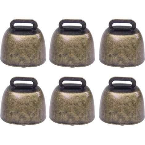 Lot de 6 cloches métalliques pour bétail, avec pendentifs, pour l'élevage. - Lot de 6 cloches métalliques pour bétail, avec pendentifs, pour l'élevage. (1/5)