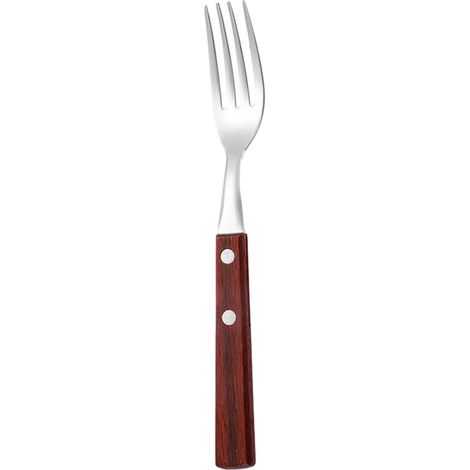 Couverts En Acier Inoxydable Avec Manche En Bois - Fourchette Cuillère Set De Couverts De Cuisine - 12 Pièces (1/5)