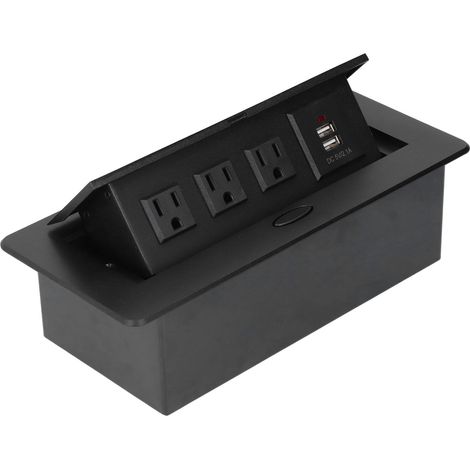 Prise murale encastrée USB étanche avec fermeture lente pour bureau et maison (1/5)