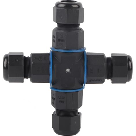 Boîte de jonction 4 voies IP68 étanche, connecteur électrique en laiton nickelé, borne 16A/250V pour câblage extérieur (1/5)