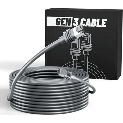 Câble Starlink Gen 3 de 30 m (100 pi), câble Ethernet de remplacement étanche, extension haut débit pour antenne parabolique rectangulaire Starlink V3, accessoire durable pour kit standard Gen 3