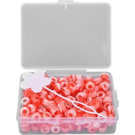 Kit perles Pony multicolores bonbon, perles à cheveux DIY bijoux création bracelets colliers artisanat rouge. (1/5)