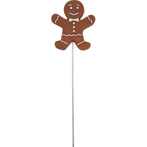 Figur Pfefferkuchenmann Stecker 20,5 x 6,5 x 1 cm braun Weihnachtsfigur