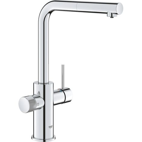Grohe Blue Pure Minta Monomando de fregadero para sistemas de agua filtrada con caño extraíble Chrome, 30590000