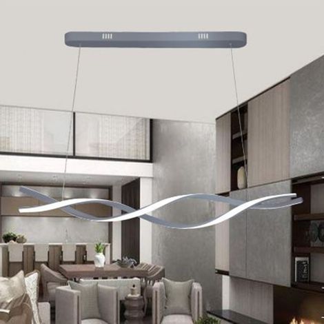 Trade Shop - Hängeleuchter, 3000 K – 6500 K, LED, 48 W, silberfarben, Spiralwirbel, horizontal, 01127 - (1/5)