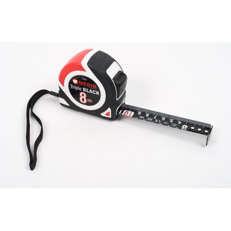 FLEXOMÈTRE TRIPLE NOIR 3 M X 16 MM FOND NOIR IMPRIMÉ SUR BLANC - 7163