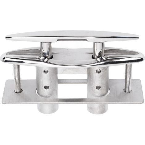 Taquet de Bateau, Taquet de Pont Rétractable en Acier Inoxydable de 12,7 Cm, Robuste, à Montage encastré, avec Plaque de Support et écrous de Verrouillage, Taquet de Corde pour. (1/5)