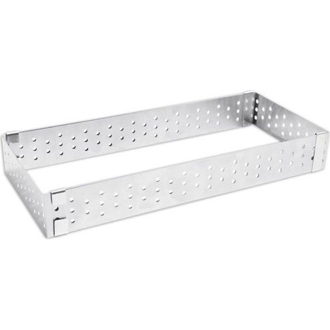 Cadre à tarte rectangulaire extensible en inox 22/42 cm
