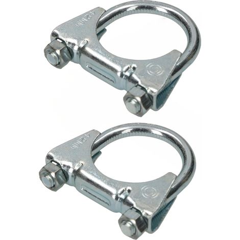 KOTARBAU - Lot de 2 colliers de serrage pour tuyau d'échappement - 42 mm - Pour montage d'antennes, de tuyaux, de mâts - Collier de serrage universel pour raccords de tuyaux