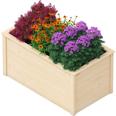 Upyard Hochbeet 133 x 72 x 70 cm natur mit Schutzfolie Hochbeet (1/2)