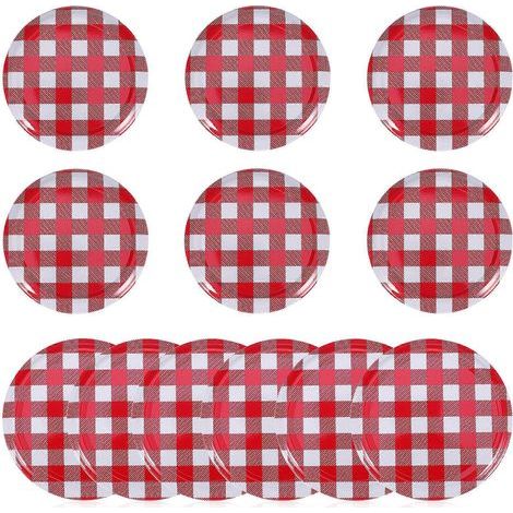 Lot de 12 couvercles pour bocaux Mason à large ouverture, couvercles pour conserves, couvercles pour bocaux Mason pour boissons, joints pour bocaux Mason-7.00X7.00X1.20CM (1/4)