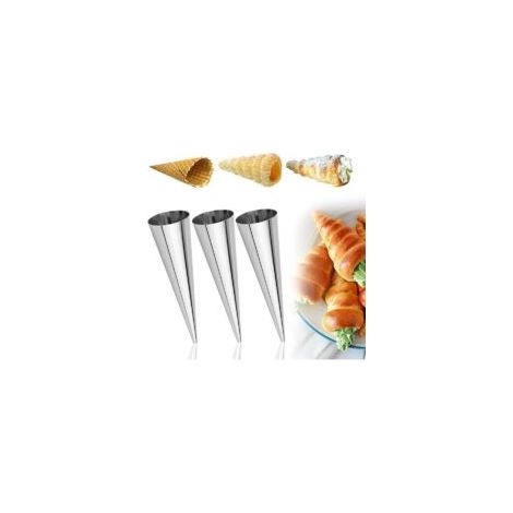 Set di 20 stampi conici in acciaio inox 90 mm x 25 mm - Crezuo (1/3)