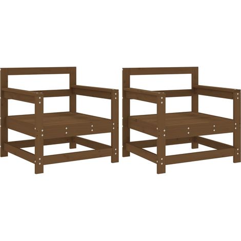 Maison Exclusive - Gartenstühle 2 Stk. Honigbraun Massivholz Kief
