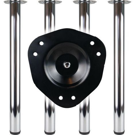 BMB Tischbein-Set schwarz 60 mm Höhe 710 mm ( 3000273143 )