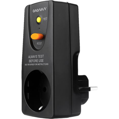 GFCI-Stecker, 16 A, Fehlerstromschutz, automatische Abschaltung, Überspannungsschutz, wasserdicht, stoßfest, Steckdose für Hochdruckreiniger, Whirlpool, Haartrockner, Schwarz (1/5)